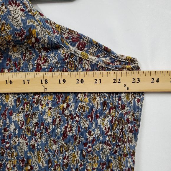 Angie Blouse‎ Top Blue Floral Beaded Womens M - Picture 7 of 11